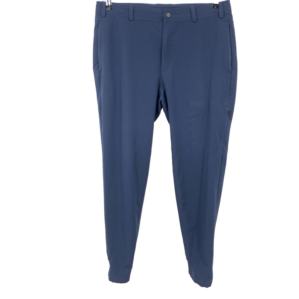 Mack Weldon Men Size Large Pants‎ Blue Performance Slim Straight Joggers Stretch